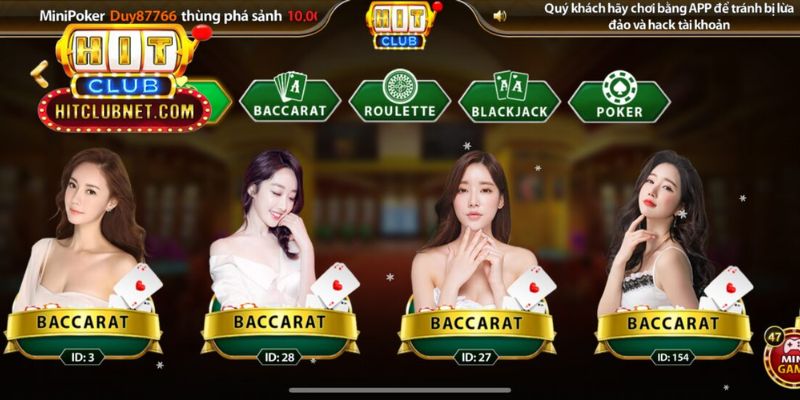 Trải nghiệm hot game Hitclub tại sảnh Casino